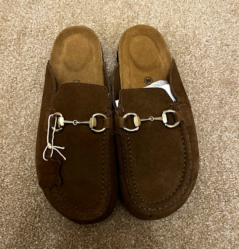 Brown suede mule shoes 7 - suede,