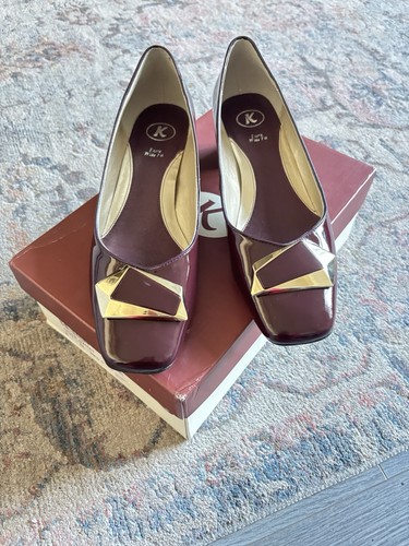 Ladies burgundy wide fit - burgundy,